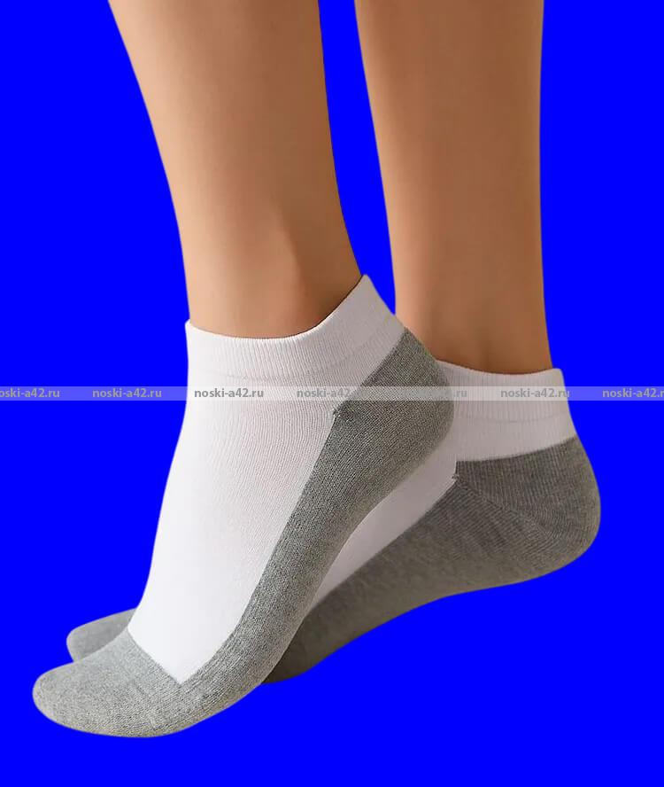 DOMINOBS носки женские укороченные белые (серая подошва) арт. 7101