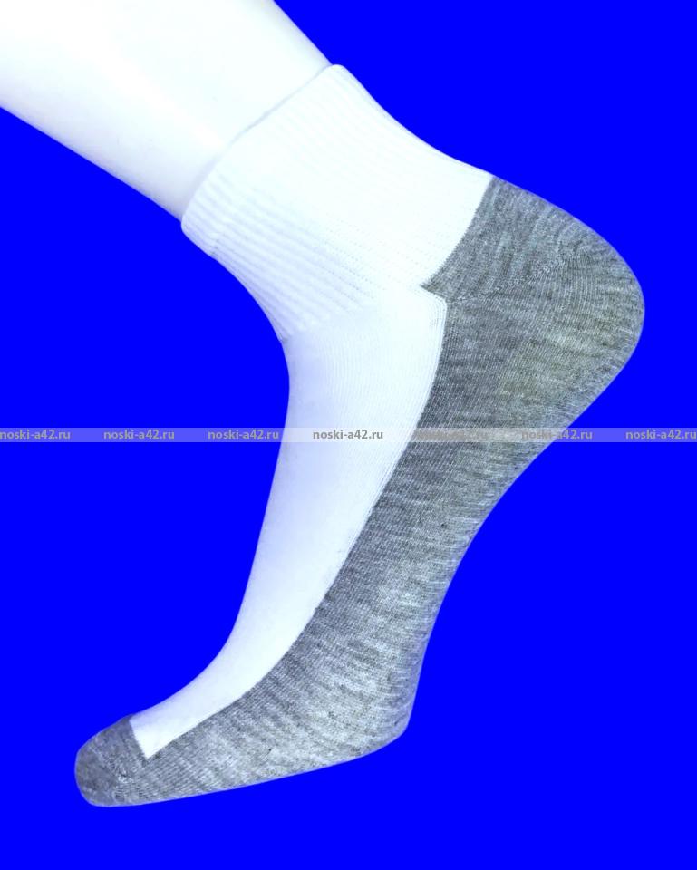 Носки мужские укороченные белые (серая подошва) арт. 5501