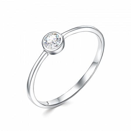 Кольцо с муассанитом родированное серебро 925*