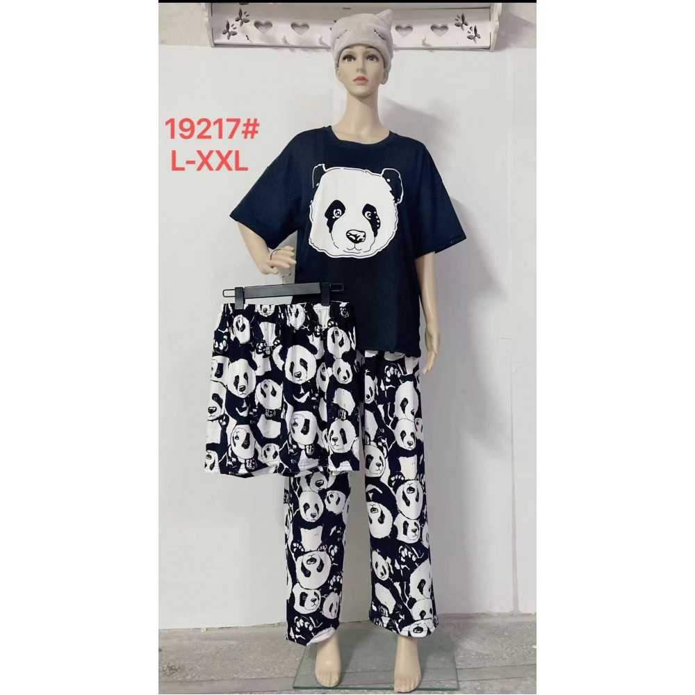 АРТ. 19217П ПИЖАМА ТРИ ПРЕДМЕТА : ФУТБОЛКА + БРЮКИ + ШОРТ