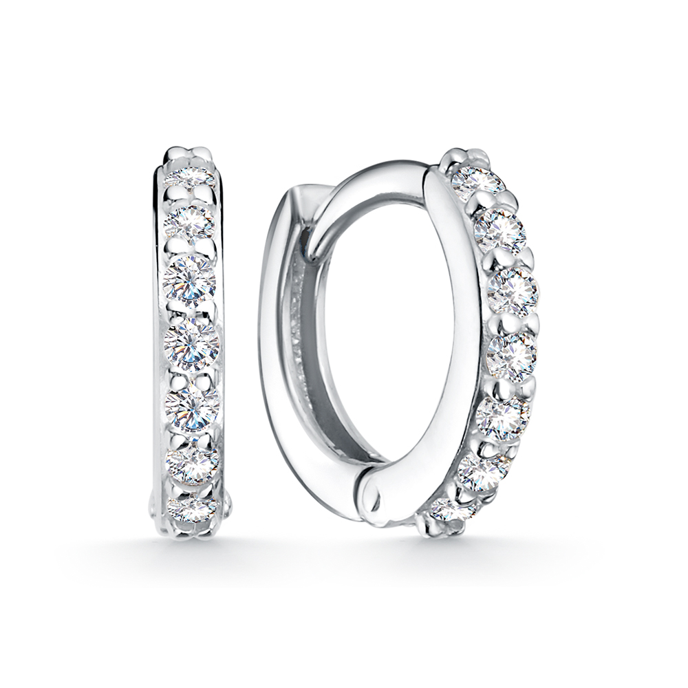 2648 Серьги с фианитом родированные серебро 925*