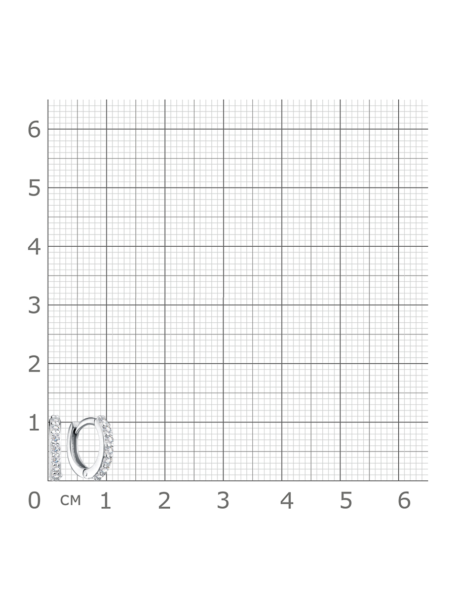 2648 Серьги с фианитом родированные серебро 925*
