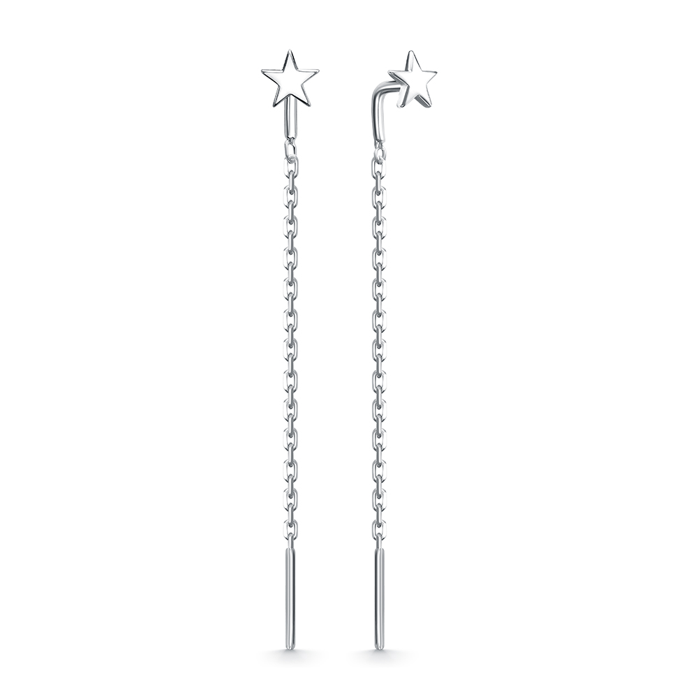 2637 Серьги родированные серебро 925*