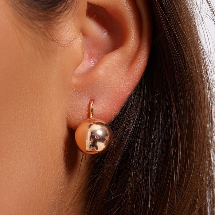 Серьги шарики ювелирная бижутерия коллекция Дубай покрытие позолота