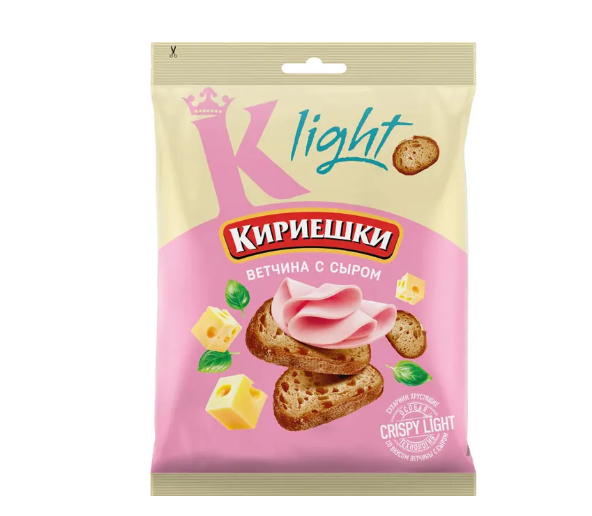 «Кириешки Light», сухарики со вкусом ветчины с сыром, 80 г