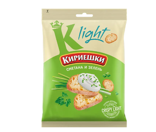 «Кириешки Light», сухарики со вкусом сметаны и зелени, 80 г
