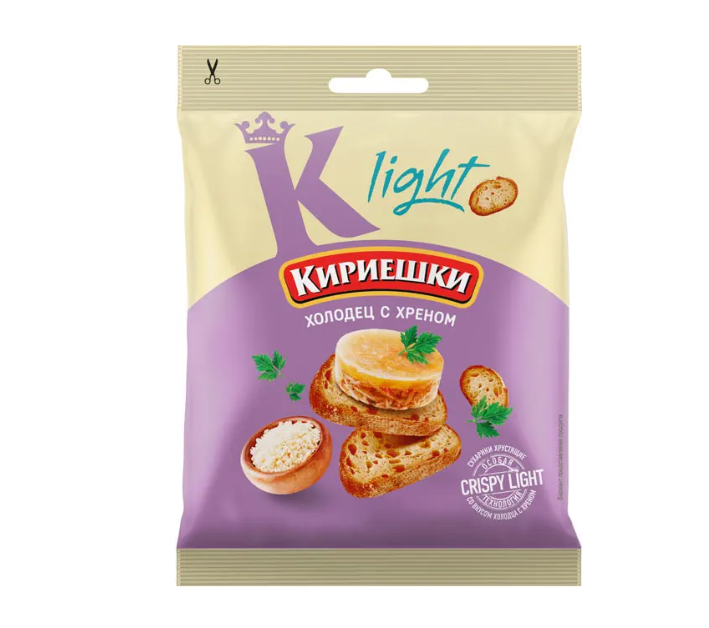 «Кириешки Light», сухарики со вкусом «Холодец с хреном», 33 г