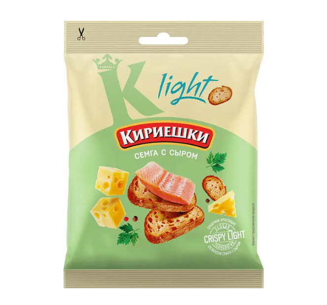 «Кириешки Light», сухарики со вкусом «Сёмга с сыром», 80 г