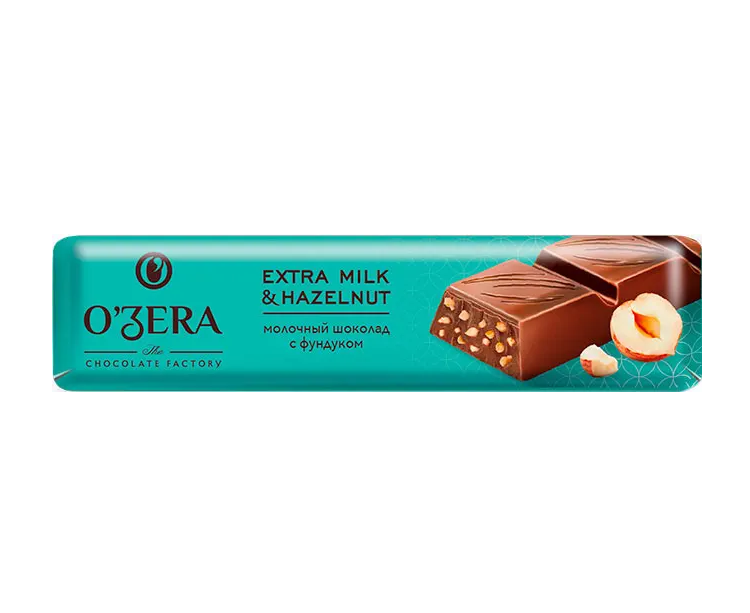 «O'Zera», шоколад молочный Extra milk & Hazelnut, 45 г