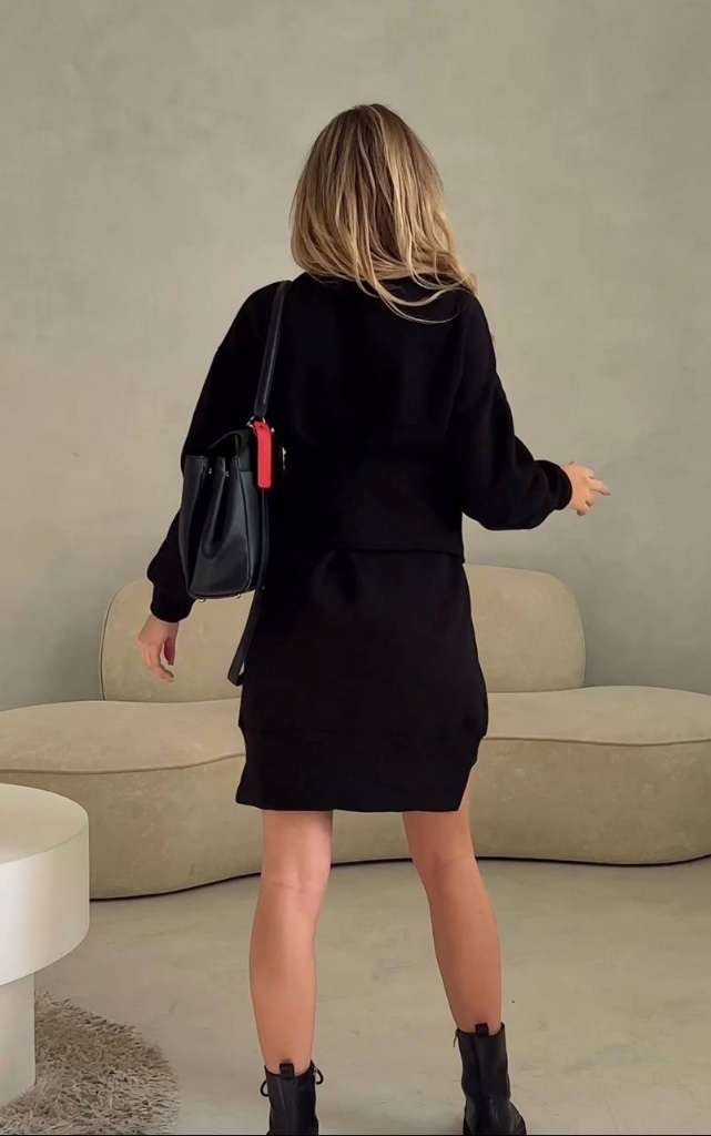 Платье #БШ1677, теплое с флисом, ремень широкий в комплекте