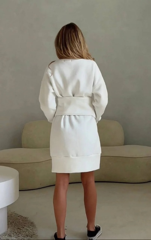 Платье #БШ1677, теплое с флисом, ремень широкий в комплекте