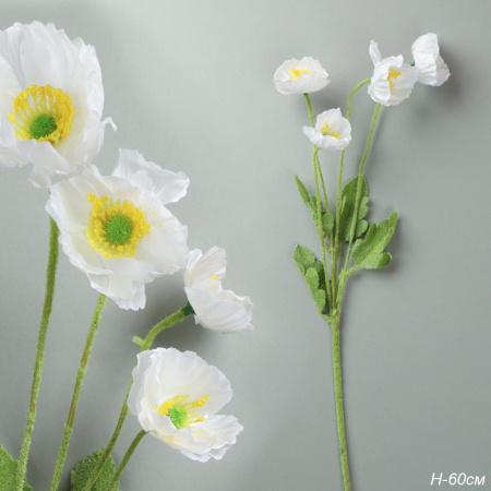 Цветок искусственный БЕЛЫЙ 60 см / ZHQ-11 /уп 10/200/ 4 цветка