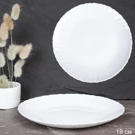 Тарелка плоская 190 мм десертная Классика белая LHP-75 (WHITE)