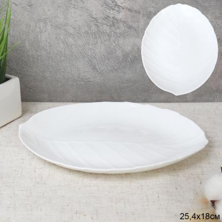 Тарелка обеденная 230 мм Лист WL90 (white) /уп 6/24/