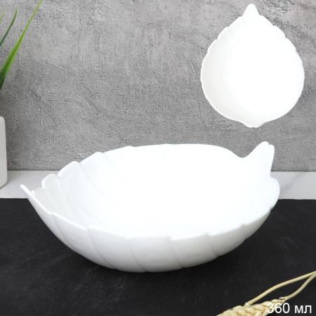Салатник 360 мл 175 мл тарелка глубокая Лист HW70 (white) /уп 6/48/