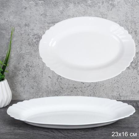 Блюдо овальное 228 мм глубокое / FLX-90 (WHITE) /уп 6/48/