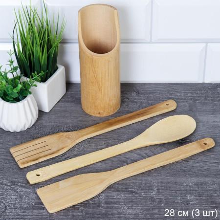 Лопатки в тубе 3 предмета из бамбука / ВT4 /уп 100/
