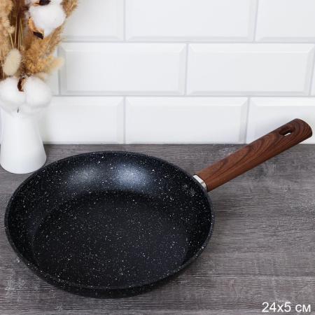 Сковорода 24х5 см антипригарное гранит индукция ручка Soft Touch / RSD-42 /уп 24/ 0,625 716114
