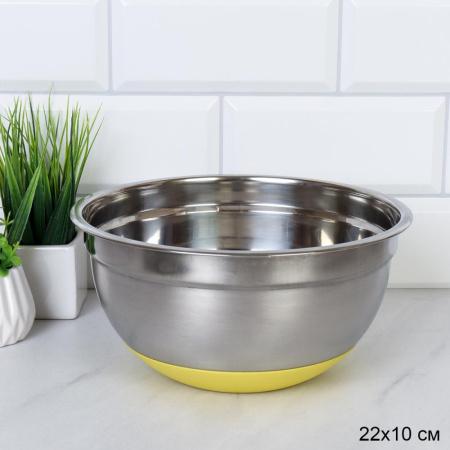 Чаша-салатник 3 л противоскользящее дно нержавейка / GS-324 /уп 120/
