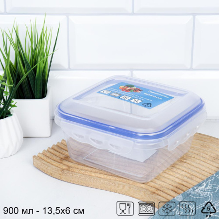 Контейнер квадратный 900 мл / ZP1024B /уп 12/96/ 757664