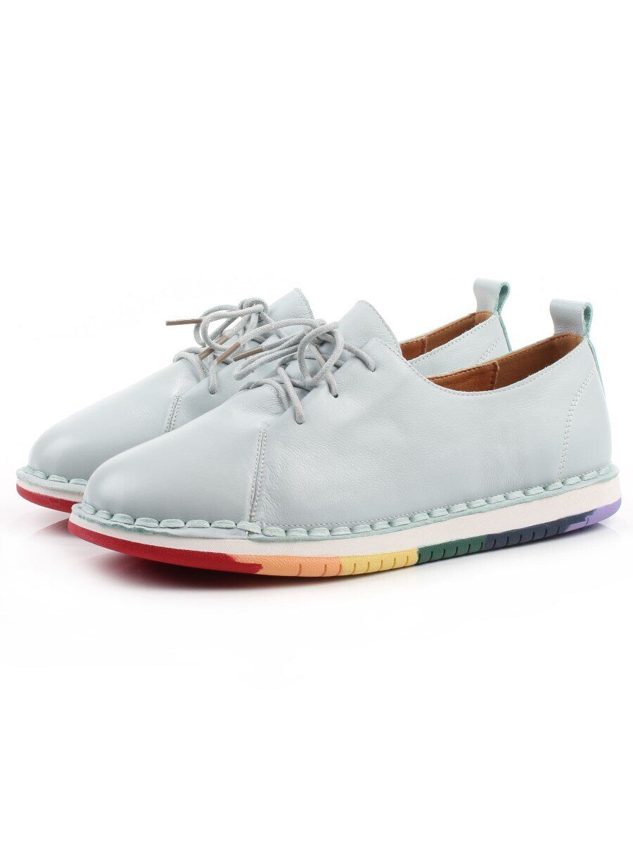 03-XKL22-064 BLUE Полуботинки женские (натуральная кожа)