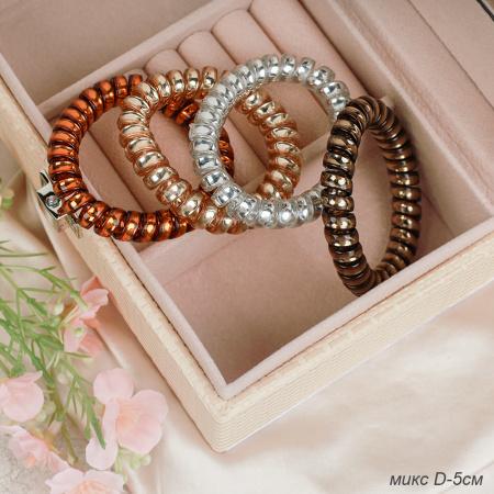 Резинка-пружинка для волос 5 см / QQ67-14 микс