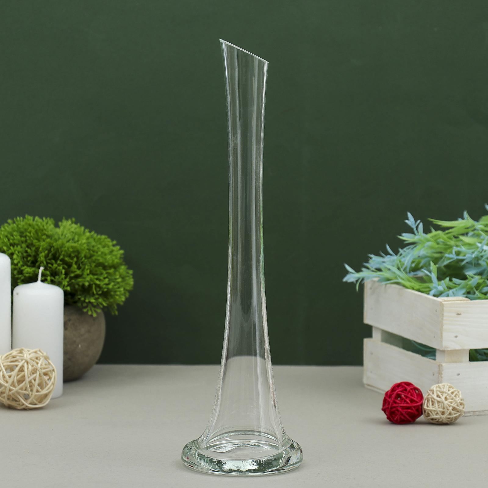 Ваза для цветов «Фристайл», 130 мл, 30×9 см, d=2.5 см, стекло, прозрачная