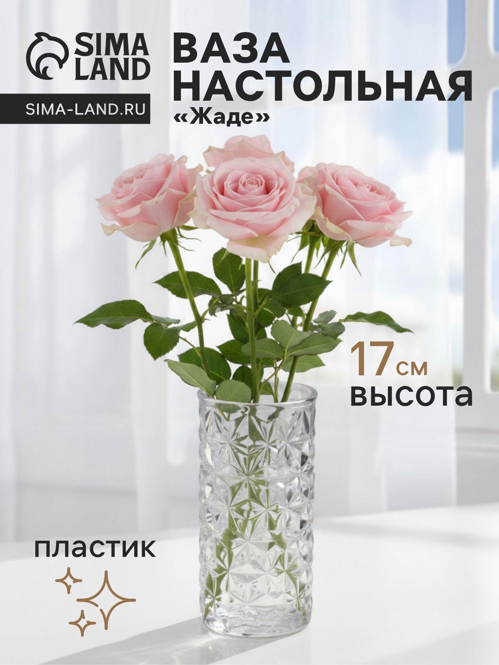 Ваза для цветов «Жаде», 17×6.5 см, пластик, прозрачная