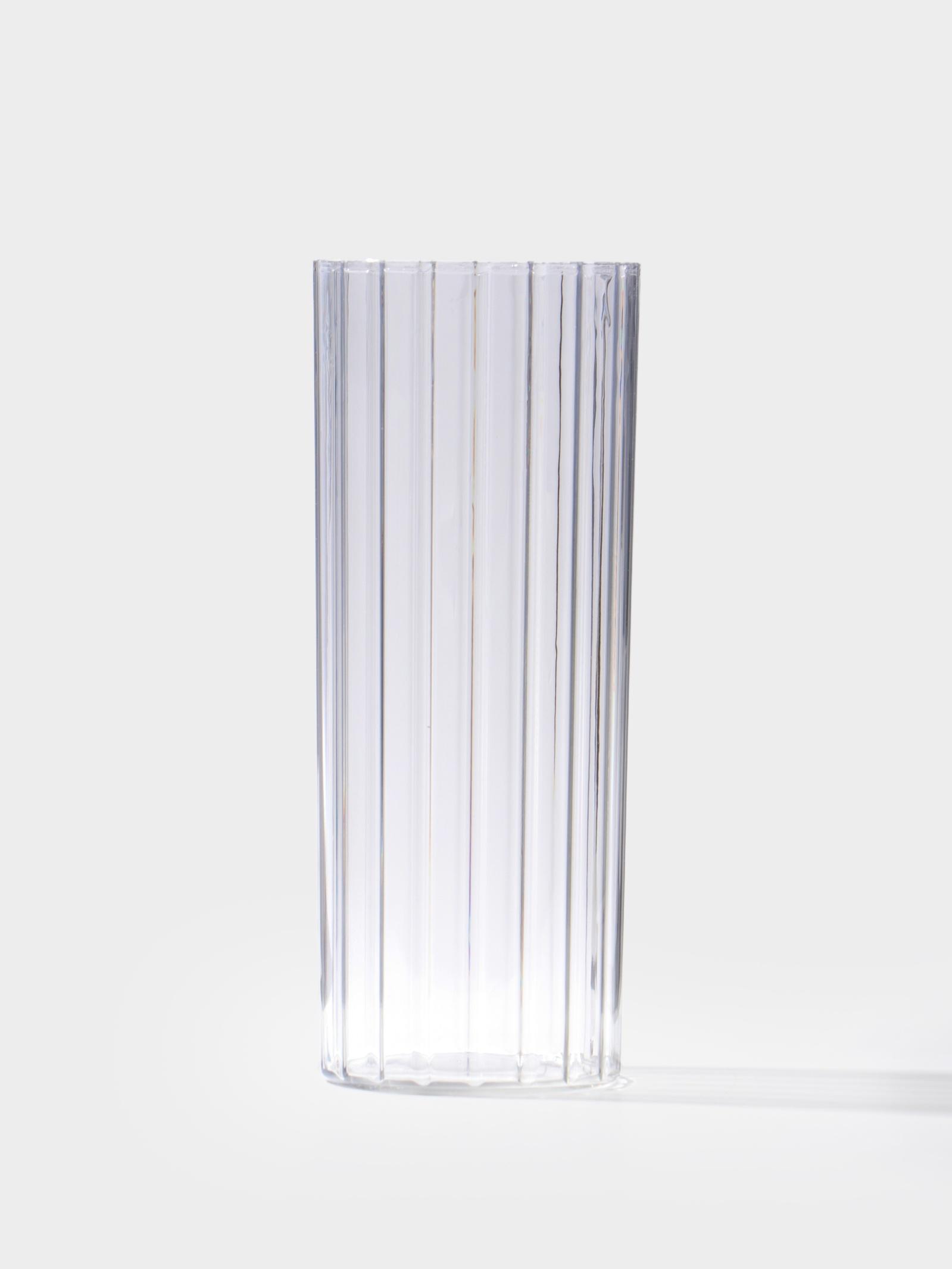 Ваза для цветов «Венера» полосы, 24.5×9.5 см, пластик, прозрачная