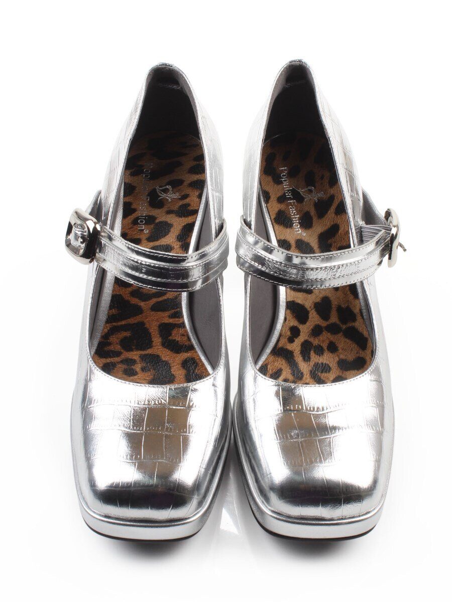 06-A126A-749C GREY/SILVER Туфли женские (натуральная кожа)