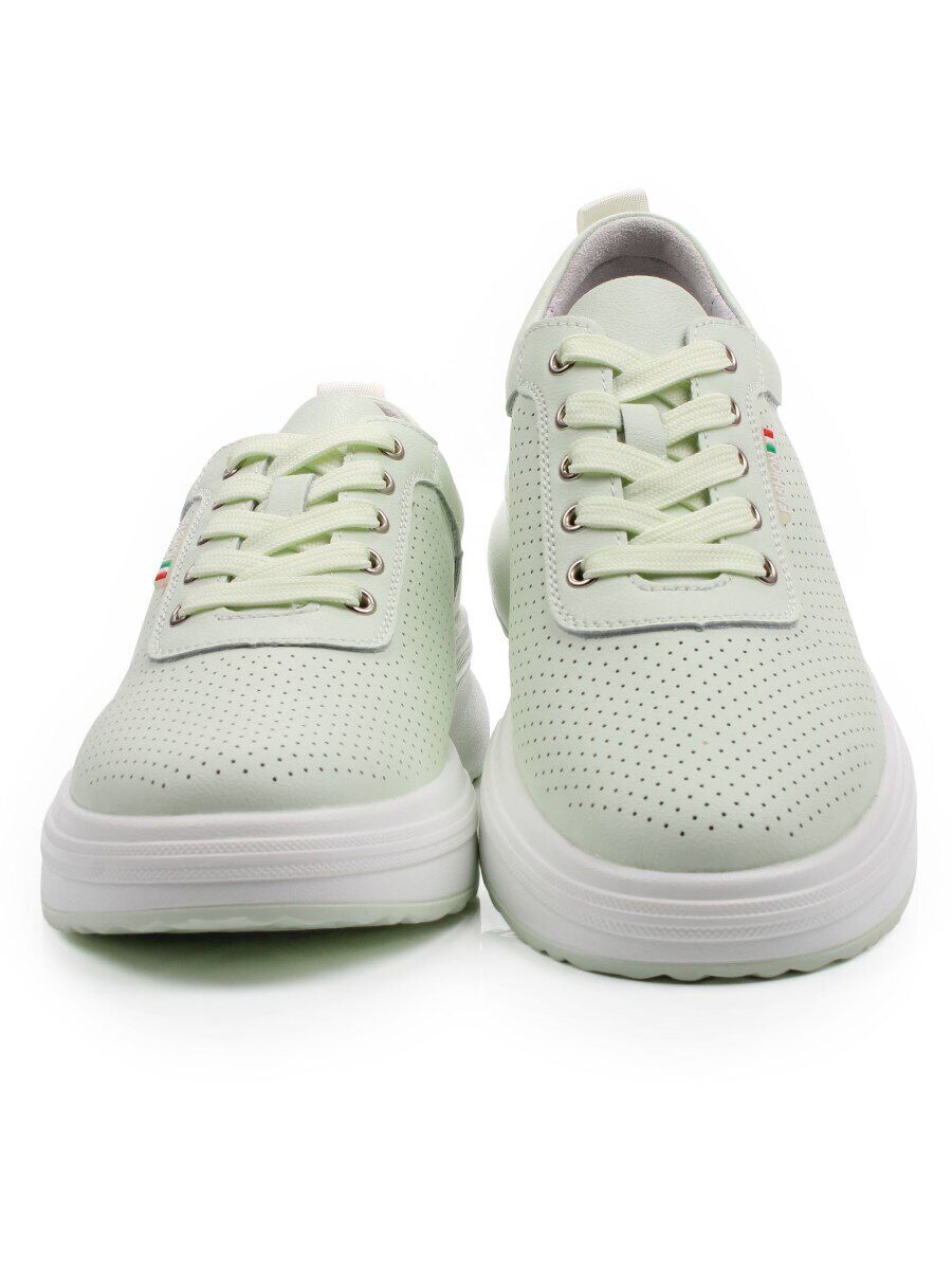 03-YH324-3 LT. GREEN Полуботинки спортивные женские (натуральная кожа)