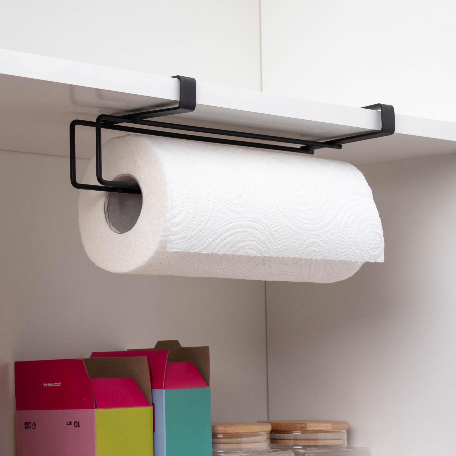 Держатель для полотенец навесной Доляна, 27×7.5×9.5 см, чёрный