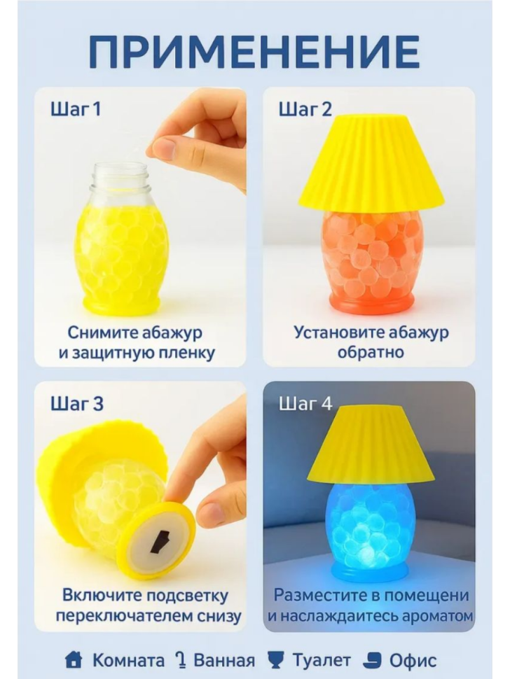 Освежитель воздуха, мини-лампа с подсветкой 2 в 1