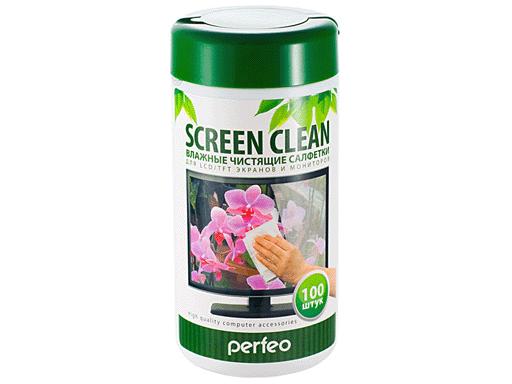 ЧИСТЯЩИЕ САЛФЕТКИ PERFEO "SCREEN CLEAN" ДЛЯ LCD/TFT ЭКРАНОВ И МОНИТОРОВ, В ТУБЕ, 100ШТ. PF-T/SC-100