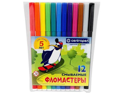 ФЛОМАСТЕРЫ 12ЦВ, CENTROPEN ПИНГВИНЫ В ПЛ/УПАКОВКЕ 7790/12-86