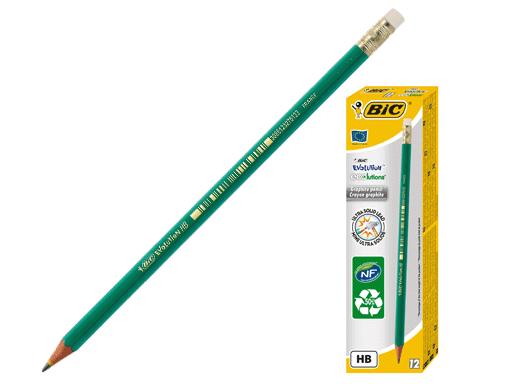 КАРАНДАШ ЧЕРНОГРАФИТНЫЙ С ЛАСТИКОМ BIC "ЭВОЛЮШН 655" НВ, ПЛАСТИКОВЫЙ 880332