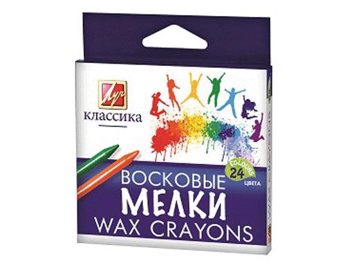 Мелки восковые 24цв., ЛУЧ "Классика" круглые, размер 8*90мм, 12С 862-08