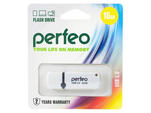 Флеш-диск Perfeo USB 16GB C07 White PF-C07W016