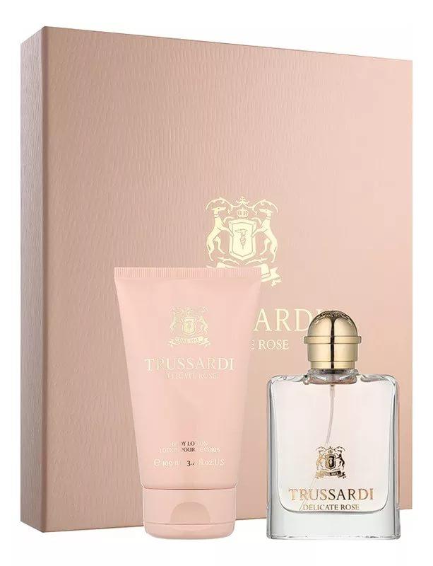 TRUSSARDI TRUSSARDI DELICATE ROSE SET (50ML EDT + 100ML B/L) WOMEN