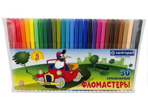 Фломастеры 30цв, CENTROPEN ПИНГВИНЫ в пл/упаковке 7790/30-86