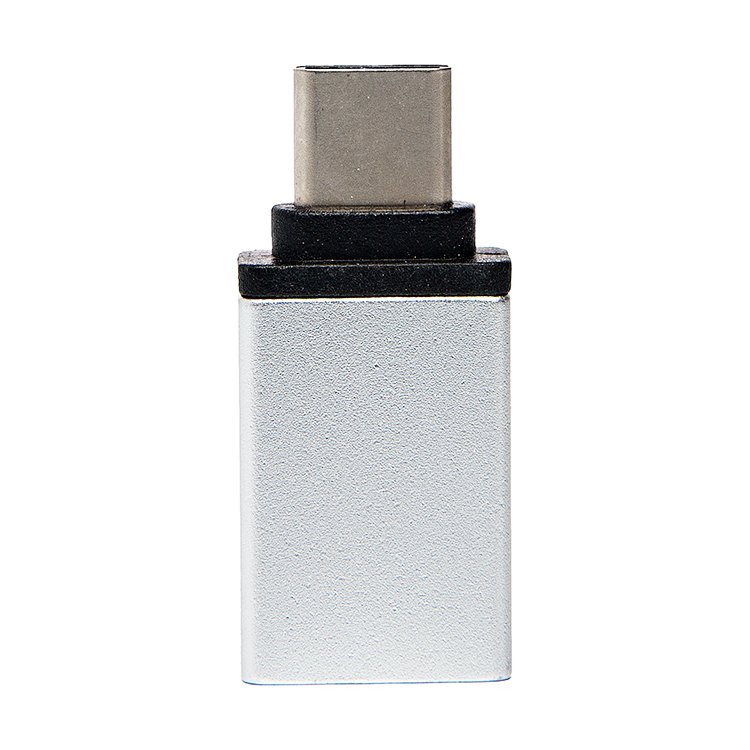 Адаптер OTG Type-C/USB папа-мама (silver)
