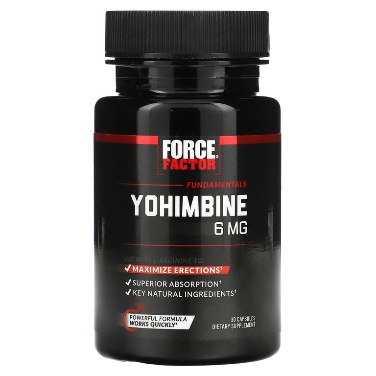Force Factor, йохимбин, 6 мг, 30 капсул